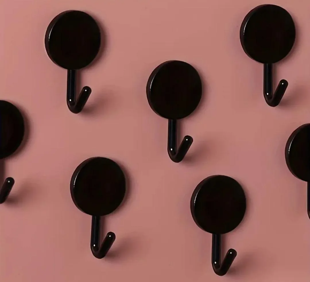 Black self wall hooks